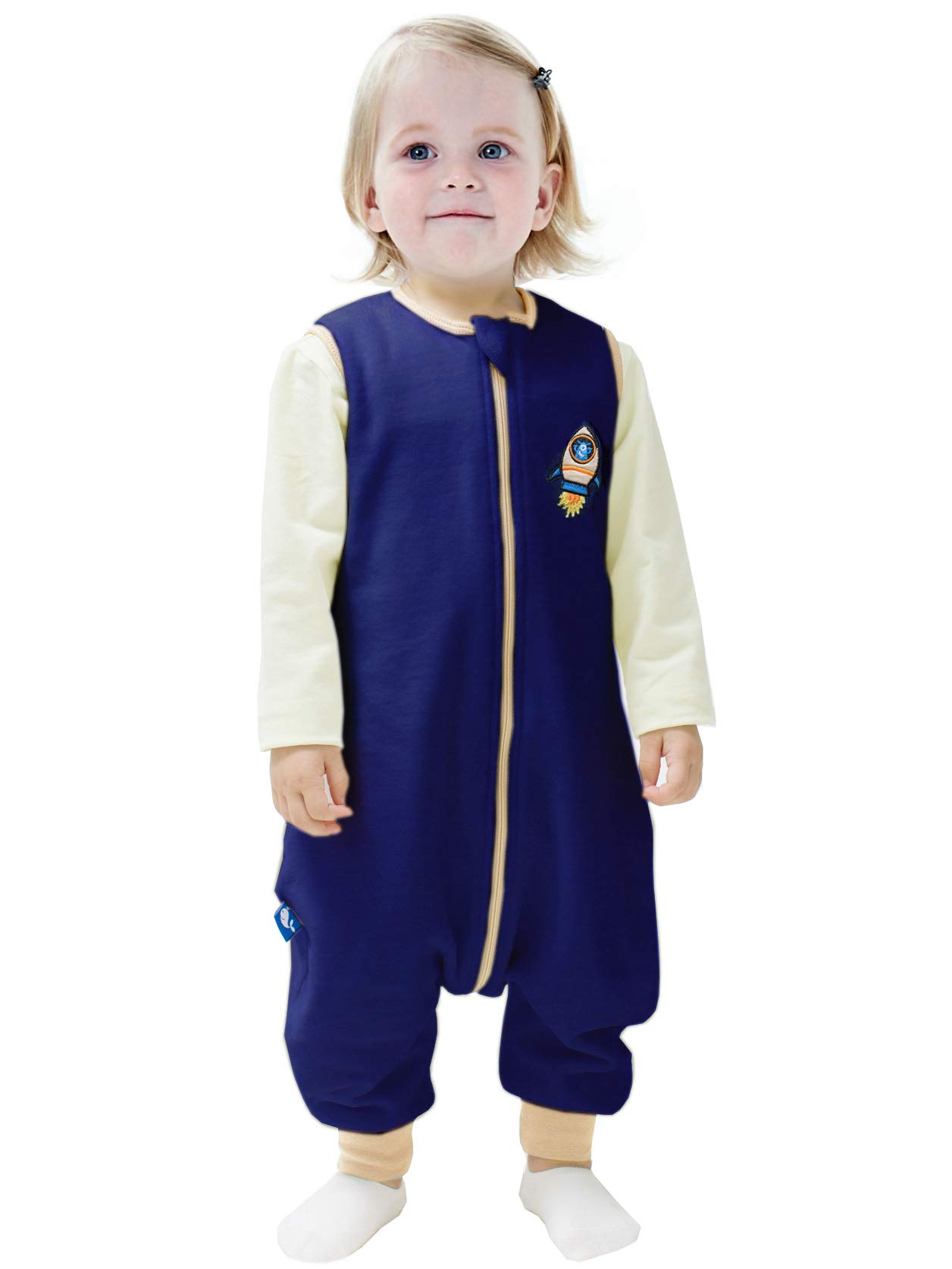 ililmmoe Baby Unisex Sleeping Bag with Feet Pyjamas Infant Walking Cotton Sleepsack Wearable Blankets Tog1.5 NAVY/S