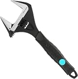 DURATECH 10-Inch Adjustable Wrench Wide Jaw 50mm Cr-V Steel SAE/Metric
