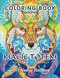 Magic totem: Coloring Book for Grown-Ups, Adult. Beautiful decorative animals, birds, flowers by