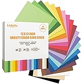 Livholic 60 Sheets Colored Card Stock Paper 250 gsm 80lb 12 x 12 20 Assorted Color Cardstock Colorful Paper for Cricut Card M