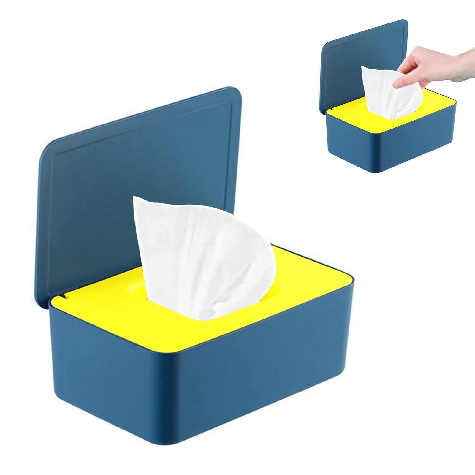 Jiuzcare PP Wet Wipes Dispenser Box with Lid – Durable Baby Tissue Storage Container – Detachable Insert & Non-Slip Base – Keeps Tissues Fresh in Nursery, Bathroom, Kitchen & Travel