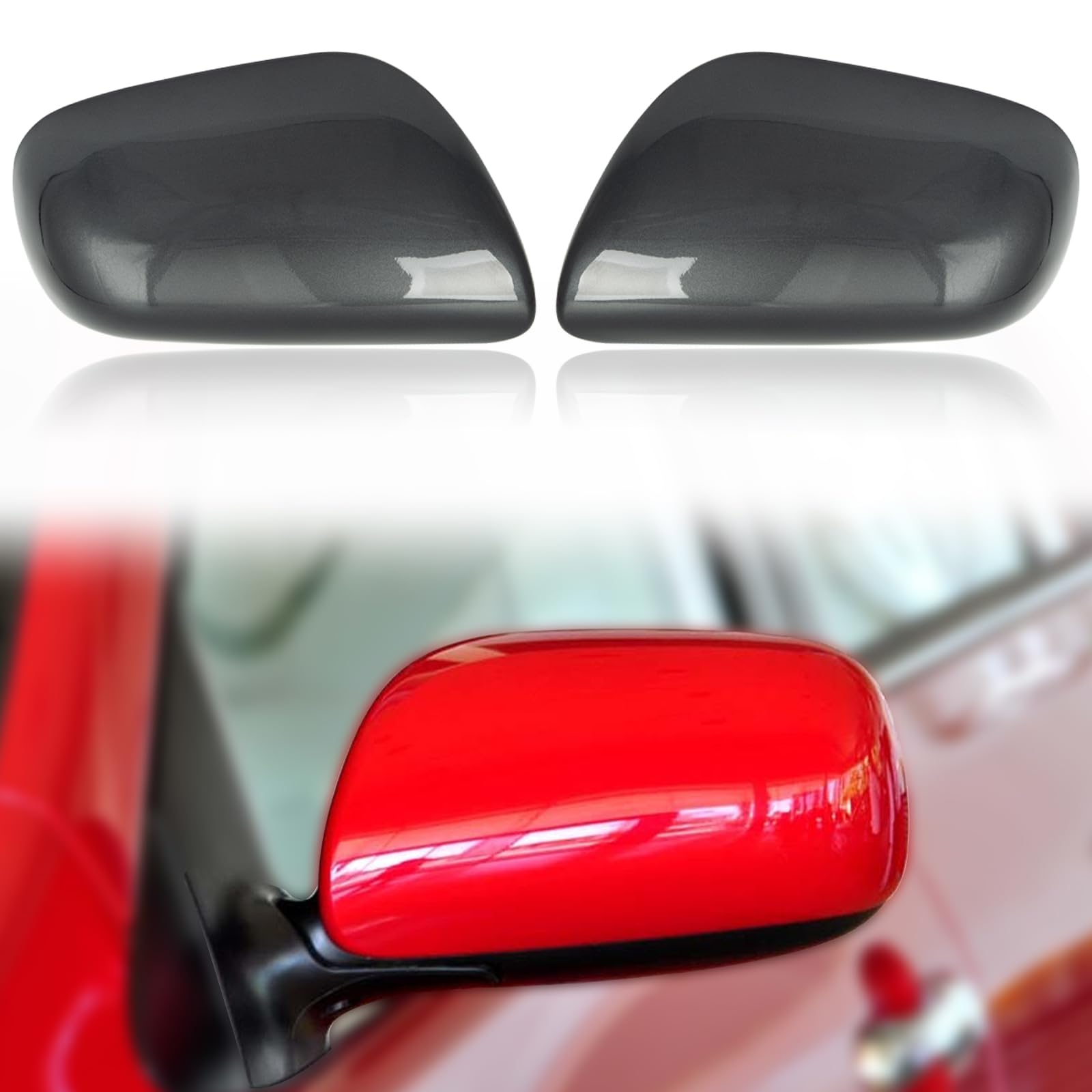 Photo 1 of CZShiYue Car Rearview Mirror Cover Cap Housing Protective Cover for Exterior Mirrors Fit for Toyota Corolla 2007-2013?Cannot fit LE Model? 87915-02910 87945-02910(Black, Left Driver Side