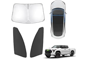 Karltys 3PCS Front and Side Windshield Sun Shade for 2022-2024 2025 Toyota Tundra, Reflective Window Sunshade Cover Custom Fit Tundra, Foldable Sun Visor Protector Blocks Heat UV Rays