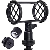 Nicama NC4 Microphone Shockmount Universal Holder Clip with Hot Shoe Mount for Shotgun Microphone Rode NTG-2 NTG-1 AKG D230 Sennheiser MKH-416 ME66 Comic