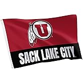 Desert Cactus University of Utah Flag - 3 x 5 Feet UT Utes Banner, Indoor/Outdoor Durable Fabric Display (Style N1)