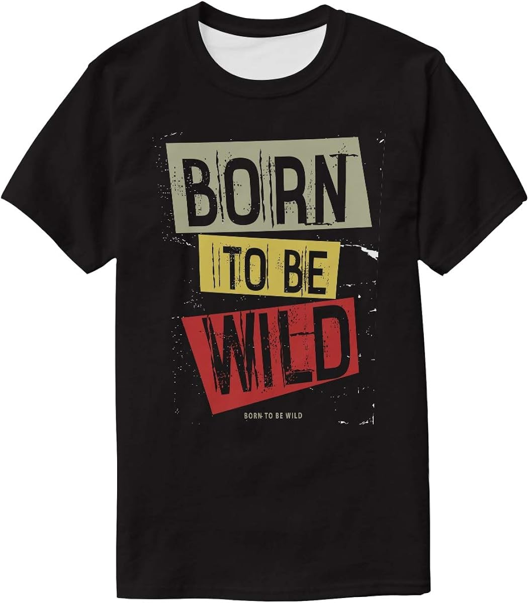 Colorful TShirts Casual to Be Wild Graphics Short Sleeve CrewNeck Tee