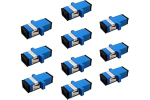 JOVXIAZ 10-Pack SC Fiber Optic Adapter - SC to SC UPC OS2 OS1 Simplex Singlemode Coupler - Blue