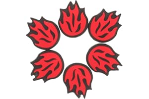 DOITOOL Silicone Tennis Shock Absorbers Fire Shaped 6Pcs Red Vibration Dampeners for Rackets Providing