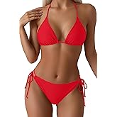 Tempt Me Women Triangle Bikini Sets Halter Two Piece Sexy Swimsuit String Tie Side Bathing Suit