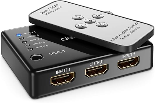 deleyCON Switch de 5 Puertos HDMI Interconector HDTV 1080p ...