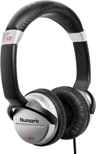 Numark HF125 Compact Recording Headphones 6ft Cable 40mm Drivers Closed Back