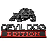 WULIDE 1Set Navy Devil Dog Bulldog 3D Metal Emblem Badge &ndash; Zinc Alloy Tailgate/Bumper/Fenders Decal for Car, Truck, SUV &ndash; Waterproof &amp; Rustproof Nameplate Sticker Black/Red