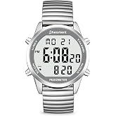 Hearkent Pedometer Talking Watch with EL Backlight,English Announces-2306 | Voice Time/Date/Steps/Calories,Step Counter for Elderly,Blind&amp;Visually impaired,5 Alarm Reminders+Hourly Chime