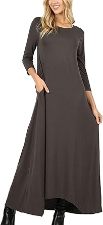 maxi dress with pockets and sleeves