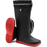 HSBDNZQ Rain Boots for Men Waterproof Mens Knee High Rubber Boots with PVC, Comfort Lightweight Work Mud Boots, Durable Slip Garden Boots for Gardening Fishing