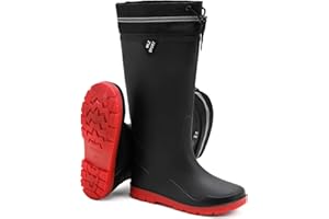 HSBDNZQ Rain Boots for Men Waterproof Mens Knee High Rubber Boots with PVC, Comfort Lightweight Work Mud Boots, Durable Slip Garden Boots for Gardening Fishing