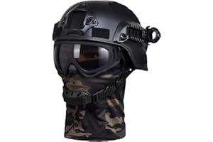 YOQVQOY Airsoft Helmet Full Face, Tactical Helmet with Airsoft Mask and Anti-Fog Goggles, Military Helmets, Paintball Helmet, Tactical Full Face Protection, Airsoft Accessories, Military Gear