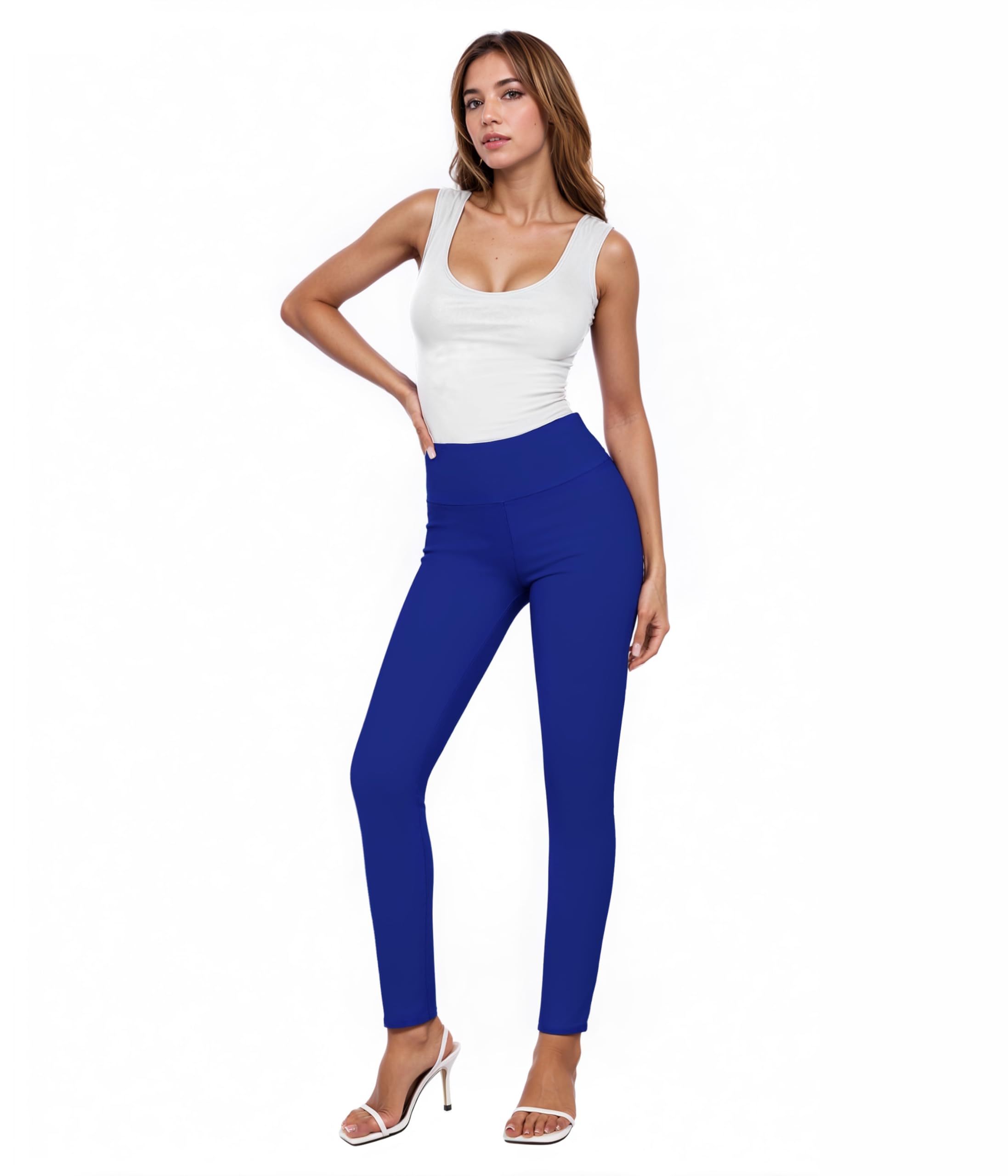 Photo 1 of & Company Women Stretch Skinny Dress Pants Pull On Office Leggings Trousers KP45002SKX 1073T Royal 3X