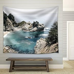 Sea Bay with Rocks,Waves - Fabric Wall Tapestry Home Decor - 51x60 inches