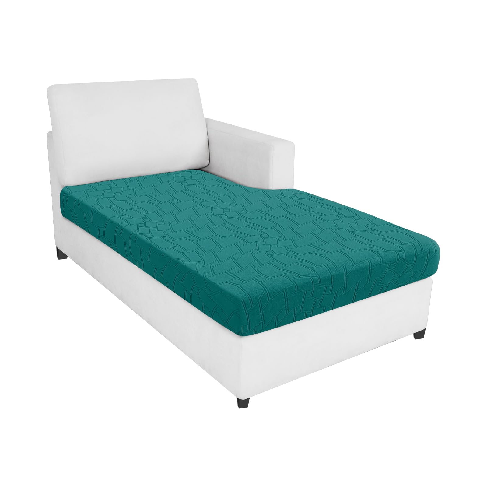 MAXIJIN Waterproof Sofa Seat Cushion Cover Jacquard Fabric Sofa Seat Cover for Sofa Cushion L Shaped Chaise Longue Furniture Protection (Blackish Green, Chaiselounge)