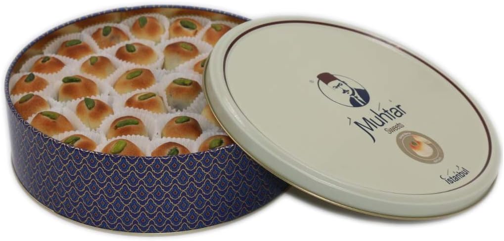 Muhtar Sweets Premium Quality Mamoul (Dates Stuffed) Assortment (28.2 Oz Net) - Middle Eastern Sweets Gift Box - Arabic, Turkish, Syrian, Lebanese.