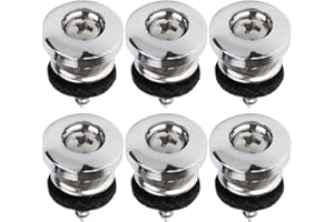 Homoyoyo 6pcs Guitar Strap Lock Buttons Metal Skid-proof Strap Retainer System for Electric Acoustic Bass
