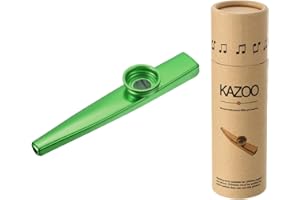 MECCANIXITY Kazoo Musical Instrument Aluminum Alloy Green with Beautiful Gift Cylindrical Box for Party Guitar Ukulele Violin
