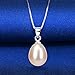 Ms. Girl 925 Silver Necklace White Teardrop Pearl Necklace for Women AAA Quality