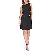 Tommy Hilfiger Womens Sleeveless Boat Neck Textured Knit Shift Mini Dress
