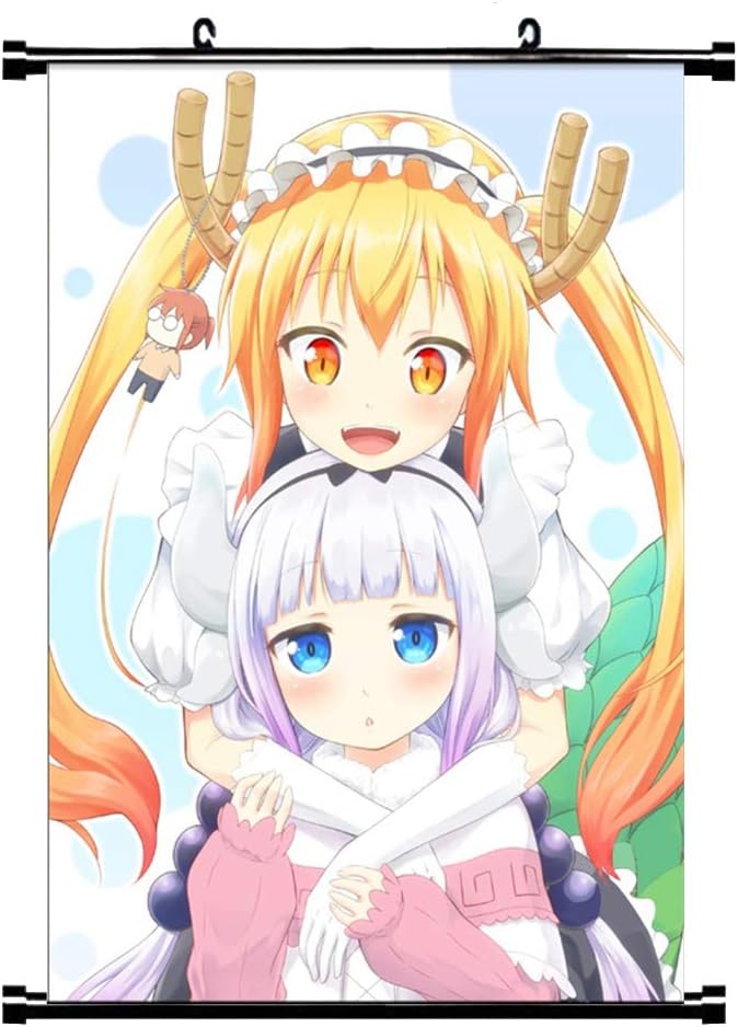 Sbarden Miss Kobayashi's Dragon Anime Cartoon Characters Scroll Painting Home Decor Anime Poster Waterproof Hanging Painting Hot Gift for Anime Fans(30 * 45cm H04)