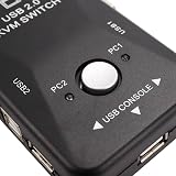 Bcowtte 2 Port USB KVM Switch VGA SVGA 1920x1440 Mouse Keyboard 2.0 Hub view 8