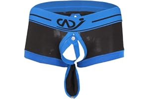 JEEYJOO Men's Sexy Buckled Pouch Boxer Briefs Low Rise Hipster Underwear Sleepwear