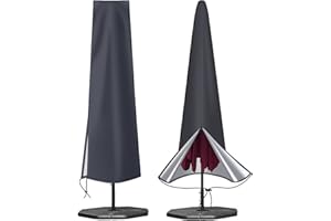OKPOW Parasol Covers Waterproof 600D Oxford Fabric Patio Umbrella Cover with Zip (190 * 30 * 50cm), for 2.5m 2.7m 3m Garden Outdoor Umbrella (Dark Grey)