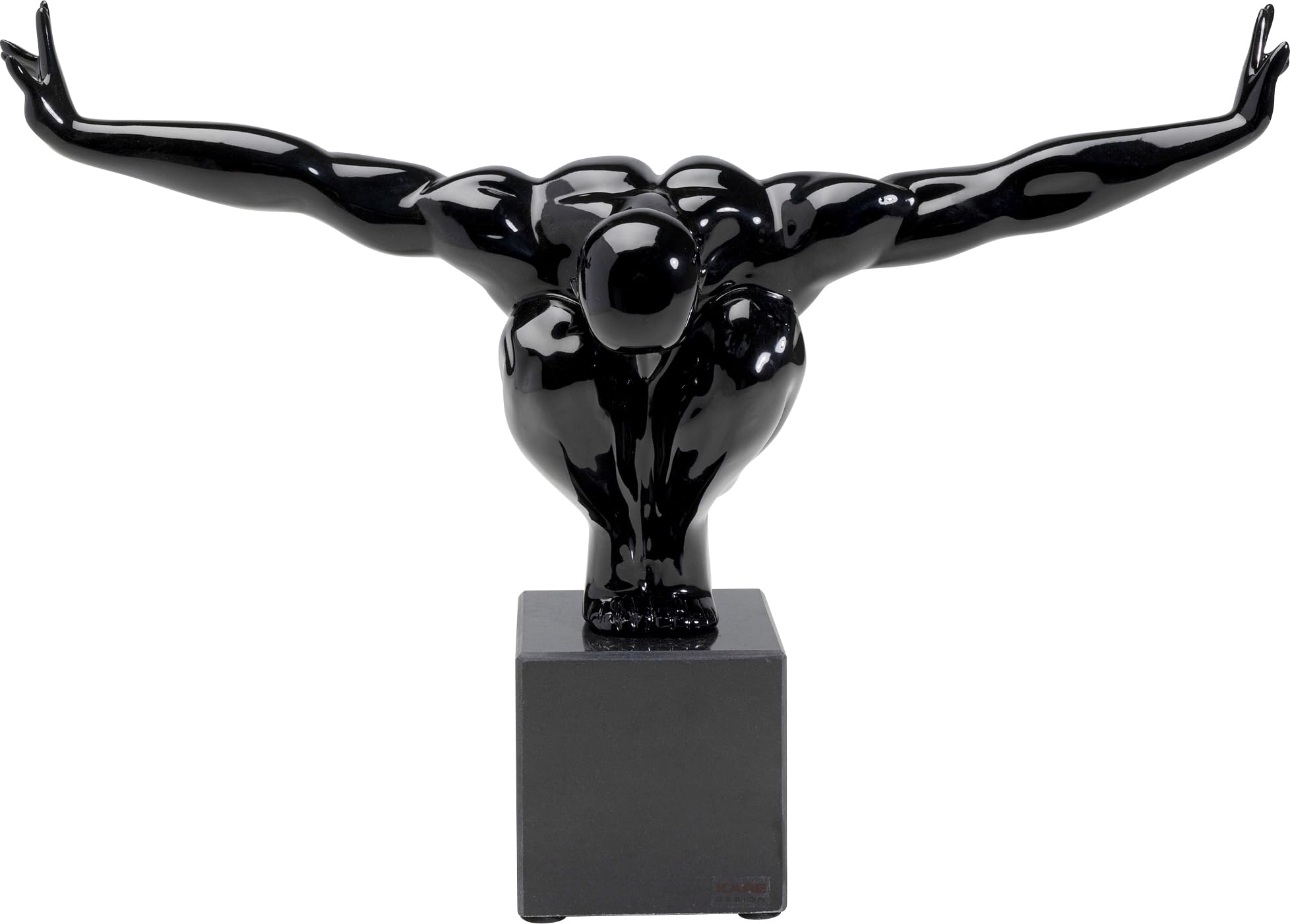 Kare Design Deco Figure Athlete, Black, Sculpture of Man, Room Decor, Home Decor, Table Decoration for Living Room, Bedroom, Hallway, Gift Idea, 29x43x15 cm (H/W/D)