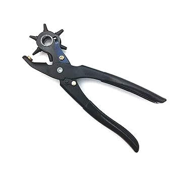 ZIGLY Strong Steel Handle Revolving Leather Punch Plier with Plastic Cover, Multicolour