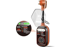 EyGde RV Surge Protector 30 Amp - 30Amp Circuit Analyzer with Waterproof Cover, Integrated Voltage Protection Anti-Theft Auto Power Guard for 30A Adapter Plug Camper Travel Trailers