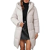 ceauros Women's Hooded Long Puffer Coat Winter Warm Full Zip Lightweight Quilted Jacket with Pockets