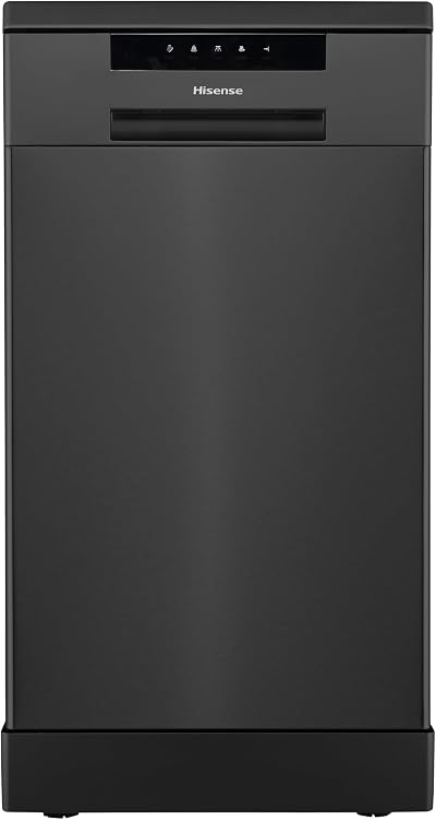 Hisense HS523E15BUK Slimline Free Standing Dishwasher Black 10 Place 30 Minute