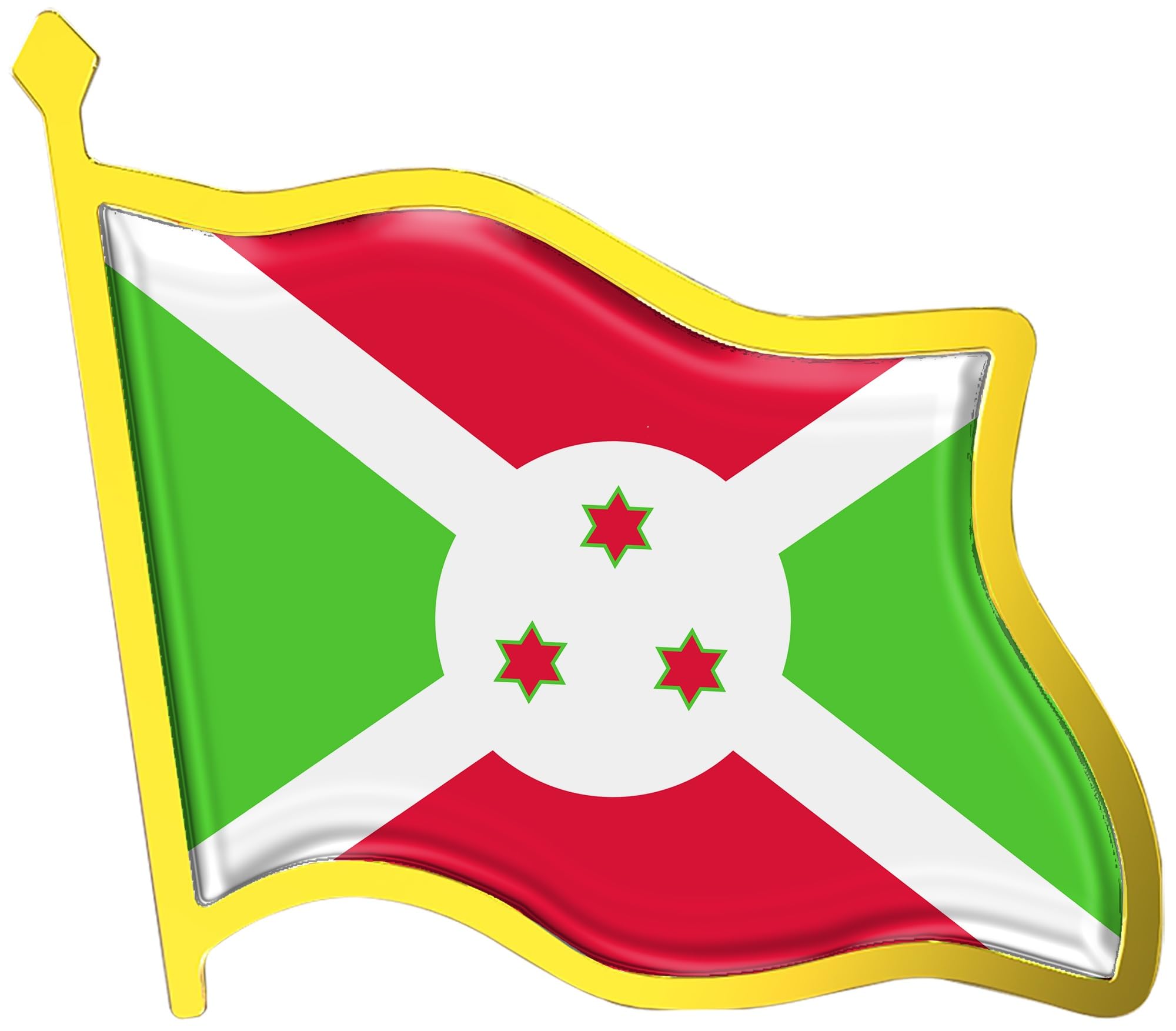 Burundi Flag Lapel Pin - Enamel Metal National