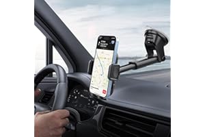 Premium Car Phone Mount 2-in-1 Dashboard Holder with 360° Rotation & 270° Swivel Head | Anti-Slip Soft PVC for All Vehicles -