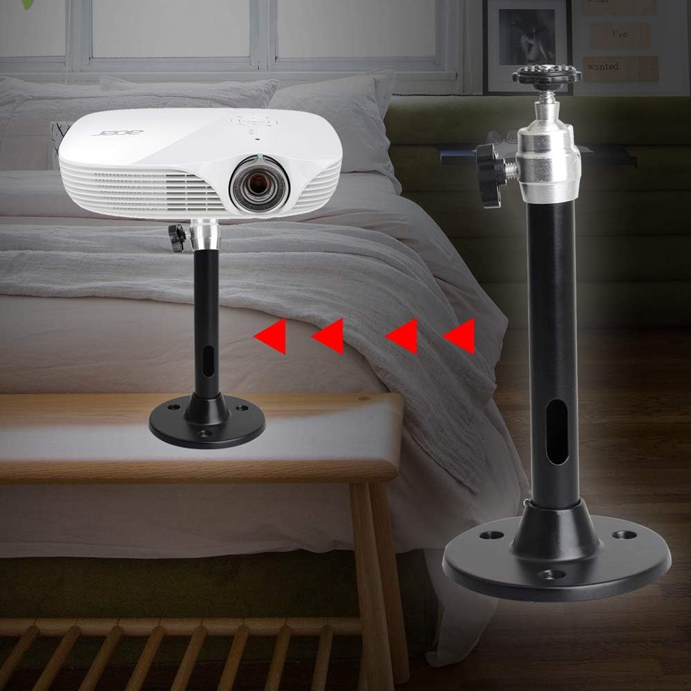 Mini Ceiling Wall Projector Mount Compatible with QKK, DR.J Upgrade, DBPOWER, Anker, AAXA Technologies, Artlii, LoongSon, APEMAN and Most Other Mini Projector （175mm, Black）