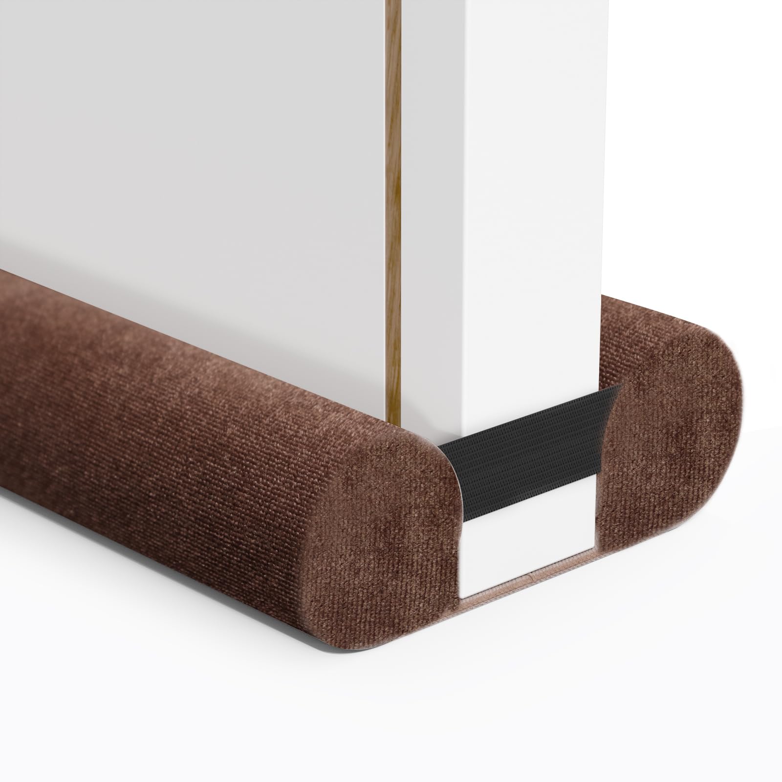 Upgraded Door Draft Stopper for Bottom of Door, Under Door Gap Filler for Big Gap, No Folding Required, Flexible Installation Door Sweep soundproofing Strip for Home & Apartment, 28-32in, Brown