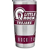 Rico Industries NCAA Arkansas–Little Rock Trojans Standard 20oz Stainless Steel Tumbler with Lid - Great For Coffee, Tea, Water or Cocktails
