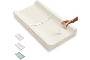 ATONGQI Vegan Leather Baby Changing Pad Covers for Girl, Boy, Waterproof & Wipeable Soft Diaper Changing Mat Cover.Fits Standard Changing Pads with Dimensions of 32" x 16". (Beige)