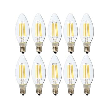 10er-Pack E14 Dimmbar LED Kerzenform Ersetzt 40W Glühlampen,Warmweiss 2700K, C35 4W,360º Abstrahlwinkel LED Birnen, LED Kerze