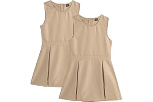 dELiA*s Girls' School Uniform Dress - 2 Pack Sleeveless Stretch Twill Jumper Dress - Pleated Uniform Dress for Girls (4-16)