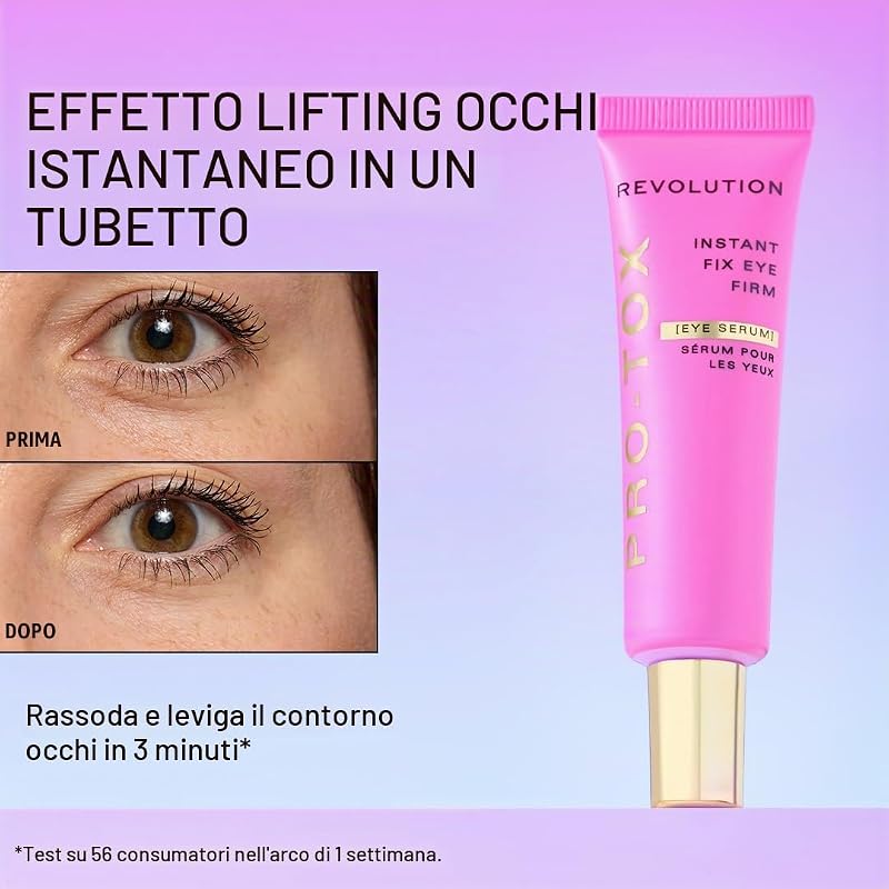 Revolution, Pro-tox siero viso levigante, con peptidi contro linee sottili e rughe, testato dermatologicamente, Vegan & Cruelty-Free, 30 g
