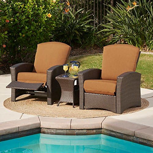 Santa Fe 3-piece OUTDOOR Recliner Set with Sunbrella Fabric Cushions