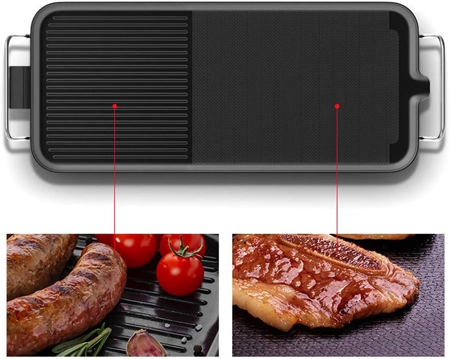 review JU FU BBQ Barbecue Grill, Electric Grill, Household Indoor Frying and Grilling Machine, Electric Grill, Electric Grill, 61.5x27x11cm @@ (Color : Black)