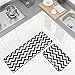 Carvapet 2 Pieces Microfiber Chevron Non-Slip Soft Kitchen Mat Bath Rug Doormat Runner Carpet Set, 17